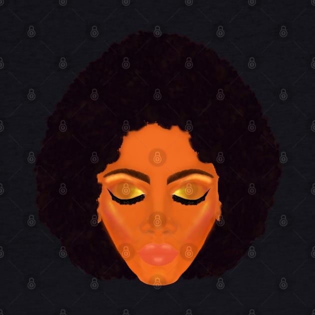 Chic Afro and Gold Makeup (Light Pink Background) by Art By LM Designs 